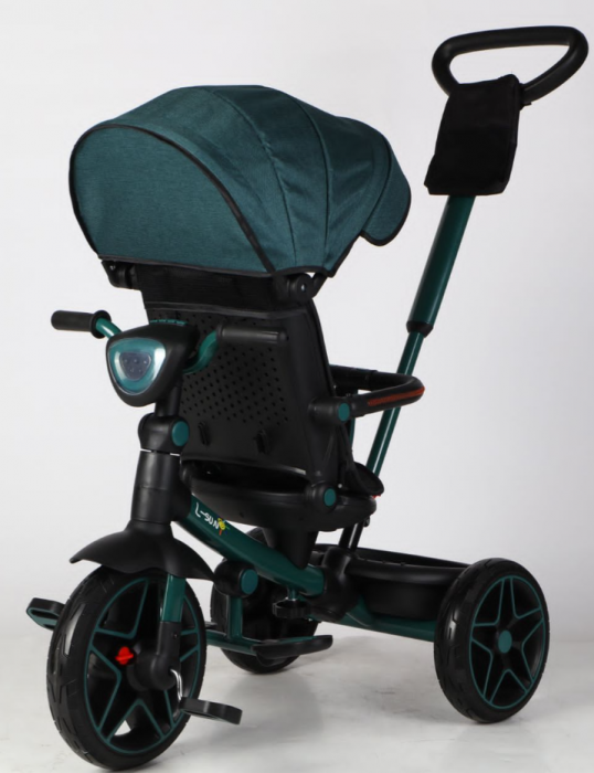 Tricicleta cu scaun reversibil Still, 6-36 luni, cu pozitie de somn, roata cauciuc, cu lumini, muzica si ornamente colorate, SL05 [5]