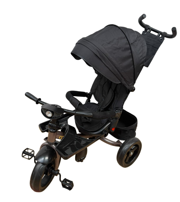 Tricicleta cu scaun reversibil Still, 6-36 luni, cu pozitie de somn, roata cauciuc, cu lumini si muzica, Jazz [4]