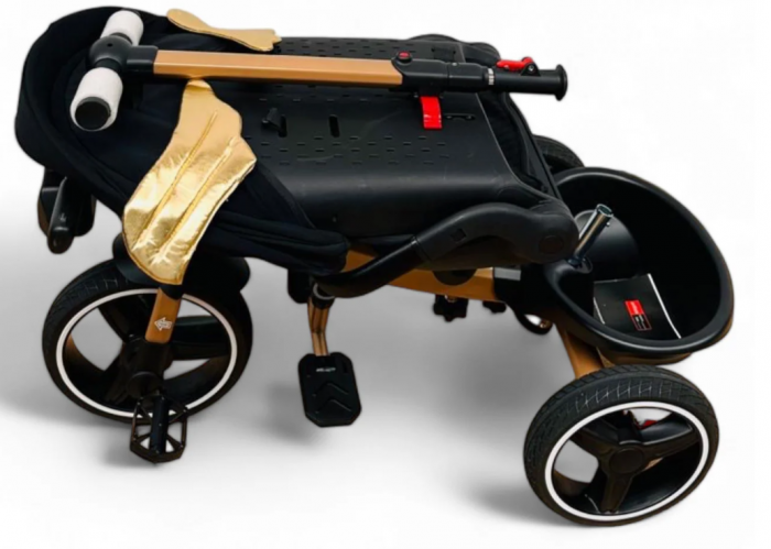 Tricicleta cu scaun reversibil Still, 6-36 luni, cu pozitie de somn, roata cauciuc, lumini si muzica, 8 luni-5 ani, Pliabila, Ingeras [3]