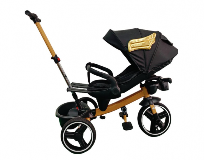 Tricicleta cu scaun reversibil Still, 6-36 luni, cu pozitie de somn, roata cauciuc, lumini si muzica, 8 luni-5 ani, Pliabila, Ingeras [8]