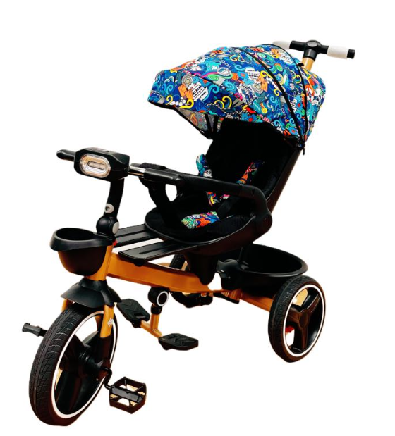 Tricicleta cu scaun reversibil Still, 6-36 luni, cu pozitie de somn, roata cauciuc, lumini si muzica, 8 luni-5 ani, Pliabila, Multicolor [4]