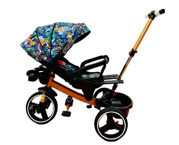 Tricicleta cu scaun reversibil Still, 6-36 luni, cu pozitie de somn, roata cauciuc, lumini si muzica, 8 luni-5 ani, Pliabila, Multicolor [3]