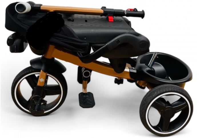 Tricicleta cu scaun reversibil Still, 6-36 luni, cu pozitie de somn, roata cauciuc, lumini si muzica, 8 luni-5 ani, Pliabila, Multicolor [8]