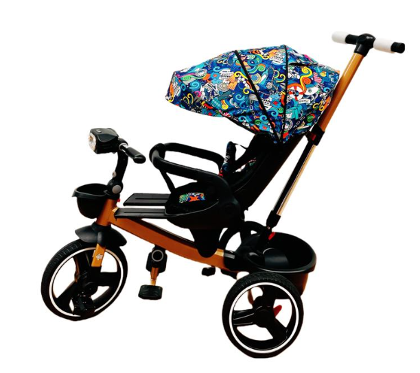 Tricicleta cu scaun reversibil Still, 6-36 luni, cu pozitie de somn, roata cauciuc, lumini si muzica, 8 luni-5 ani, Pliabila, Multicolor [2]