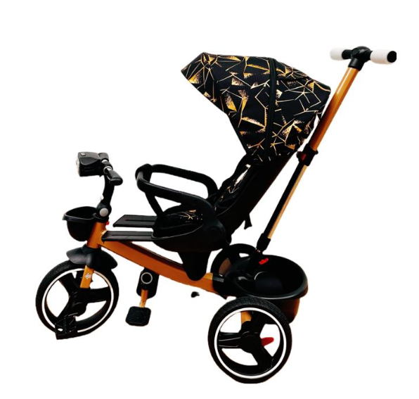 Tricicleta cu scaun reversibil Still, 6-36 luni, cu pozitie de somn, roata cauciuc, lumini si muzica, 8 luni-5 ani, Pliabila [3]