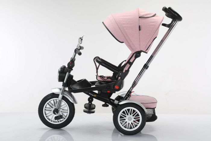 Tricicleta cu scaun reversibil Still, 6-36 luni, cu pozitie de somn, roata cauciuc, tip Motocicleta cu far, lumini si muzica, SL03 [7]