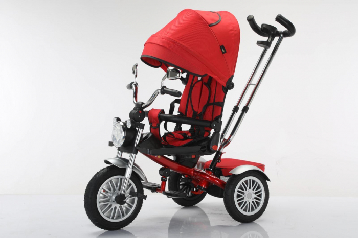 Tricicleta cu scaun reversibil Still, 6-36 luni, cu pozitie de somn, roata cauciuc, tip Motocicleta cu far, lumini si muzica, SL03 [2]