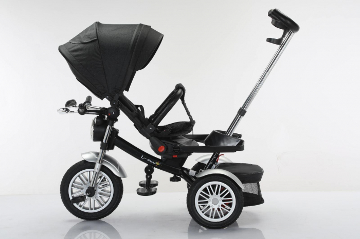 Tricicleta cu scaun reversibil Still, 6-36 luni, cu pozitie de somn, roata cauciuc, tip Motocicleta cu far, lumini si muzica, SL03 [3]