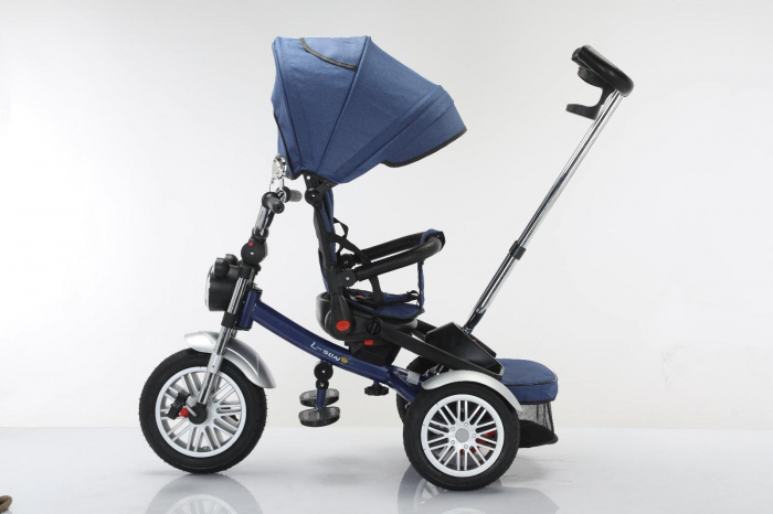 Tricicleta cu scaun reversibil Still, 6-36 luni, cu pozitie de somn, roata cauciuc, tip Motocicleta cu far, lumini si muzica, SL03 [4]