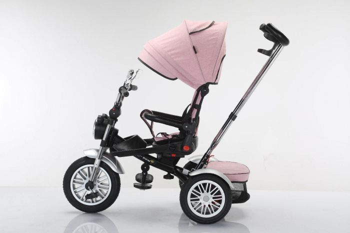 Tricicleta cu scaun reversibil Still, 6-36 luni, cu pozitie de somn, roata cauciuc, tip Motocicleta cu far, lumini si muzica, SL03 [8]