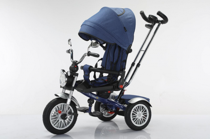 Tricicleta cu scaun reversibil Still, 6-36 luni, cu pozitie de somn, roata cauciuc, tip Motocicleta cu far, lumini si muzica, SL03 [2]