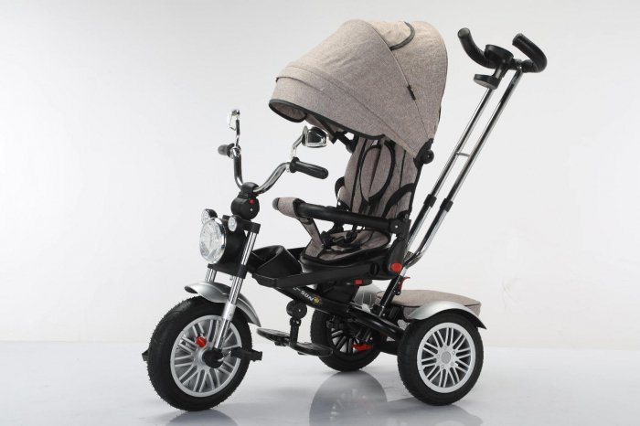 Tricicleta cu scaun reversibil Still, 6-36 luni, cu pozitie de somn, roata cauciuc, tip Motocicleta cu far, lumini si muzica, SL03 [2]
