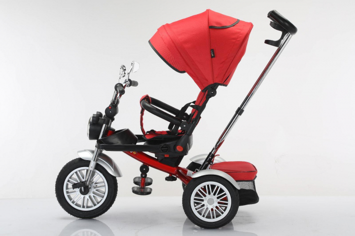 Tricicleta cu scaun reversibil Still, 6-36 luni, cu pozitie de somn, roata cauciuc, tip Motocicleta cu far, lumini si muzica, SL03 [5]