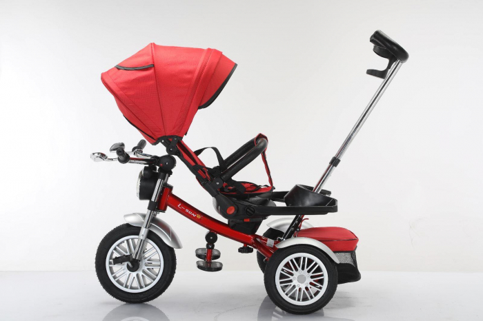 Tricicleta cu scaun reversibil Still, 6-36 luni, cu pozitie de somn, roata cauciuc, tip Motocicleta cu far, lumini si muzica, SL03 [6]