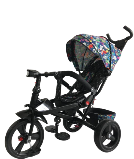 Tricicleta cu scaun reversibil Still, 6-36 luni, cu pozitie de somn, roata plina, Bubu-Still®, multicolor [3]