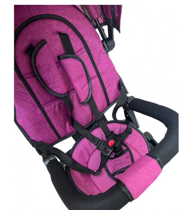 Tricicleta cu scaun reversibil Still, 6-36 luni, cu pozitie de somn, roata plina,mov [7]