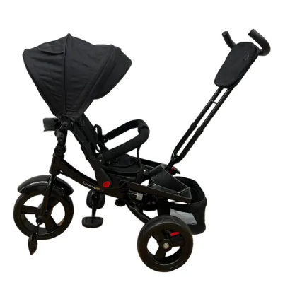 Tricicleta cu scaun reversibil Still, 6-36 luni, cu pozitie de somn, roata plina, negru [3]