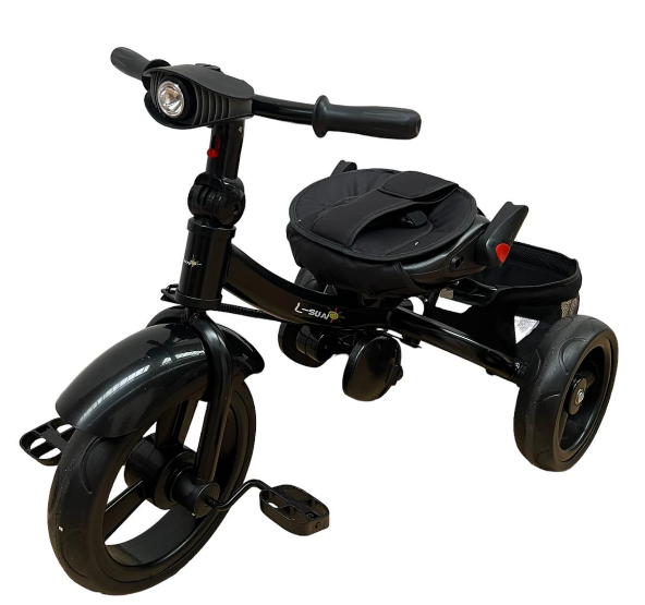 Tricicleta cu scaun reversibil Still, 6-36 luni, cu pozitie de somn, roata plina, negru [5]