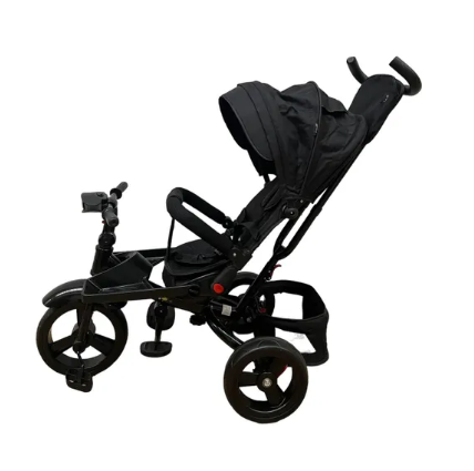 Tricicleta cu scaun reversibil Still, 6-36 luni, cu pozitie de somn, roata plina, negru [2]