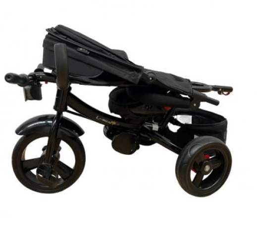 Tricicleta cu scaun reversibil Still, 6-36 luni, cu pozitie de somn, roata plina, ROZ [8]