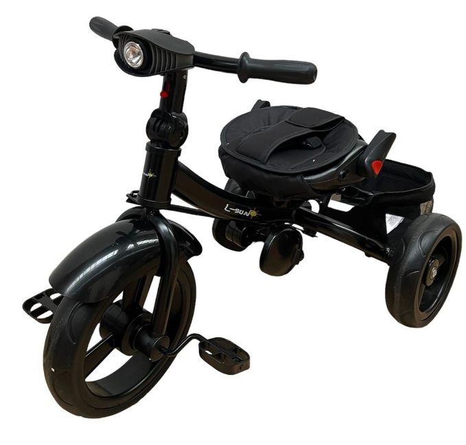 Tricicleta cu scaun reversibil Still, 6-36 luni, cu pozitie de somn, roata plina,Turcoaz/Negru [5]