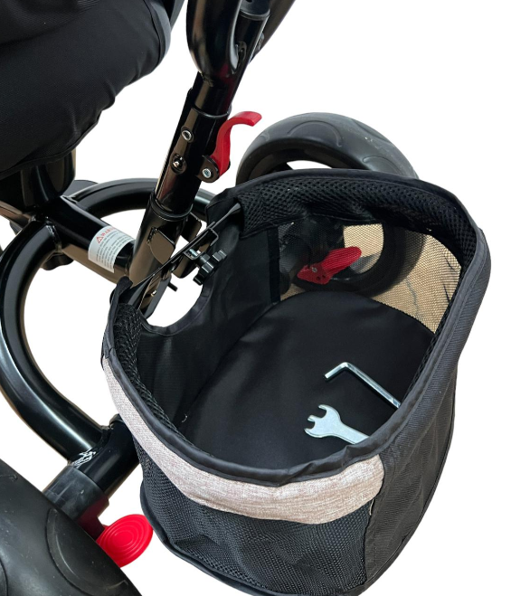 Tricicleta cu scaun reversibil Still, 6-36 luni, cu pozitie de somn, roata plina,Turcoaz/Negru [6]