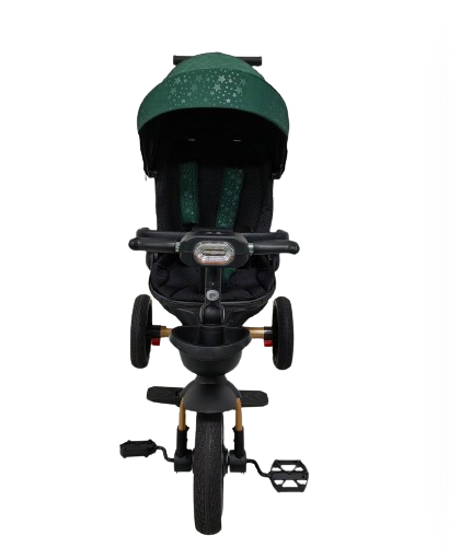 Tricicleta cu scaun reversibil Still, 6-36 luni, cu pozitie de somn, roata plina, verde [3]