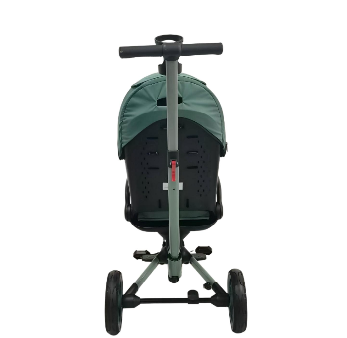Tricicleta cu scaun reversibil Still, 6-36 luni, cu pozitie de somn si scaun tip fotoliu, pliabila, roata cauciuc, cu lumini si muzica,  verde [5]