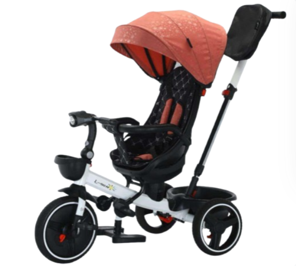 Tricicleta cu scaun reversibil Sun, 6-36 luni, cu pozitie de somn, Bubu-Still, sezut ergonomic tip scoica, roti cauciuc, cu stelute [1]