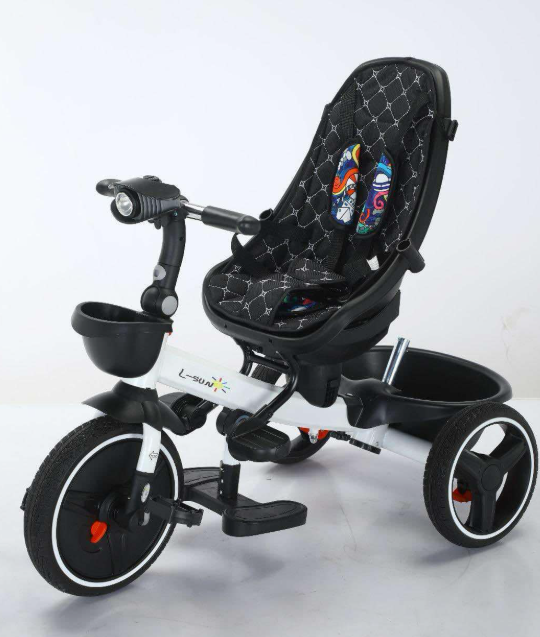 Tricicleta cu scaun reversibil Sun, 6-36 luni, cu pozitie de somn, Bubu-Still, sezut ergonomic tip scoica, roti cauciuc, Multicolor [12]