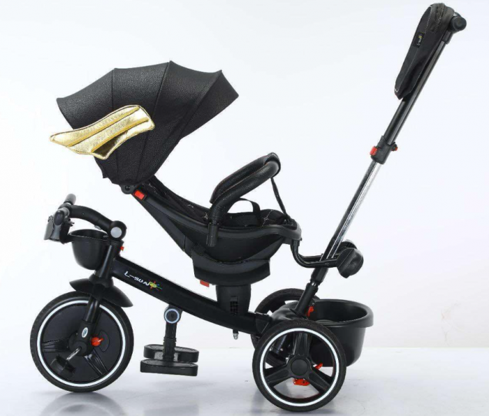 Tricicleta cu scaun reversibil Still, 6-36 luni, cu pozitie de somn in scaun tip scoica,  roata plina, cu lumini si muzica, SL01 [2]