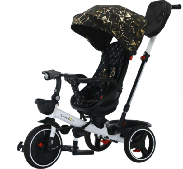 Tricicleta cu scaun reversibil Still, 6-36 luni, cu pozitie de somn in scaun tip scoica,  roata plina, cu lumini si muzica, SL01 [1]