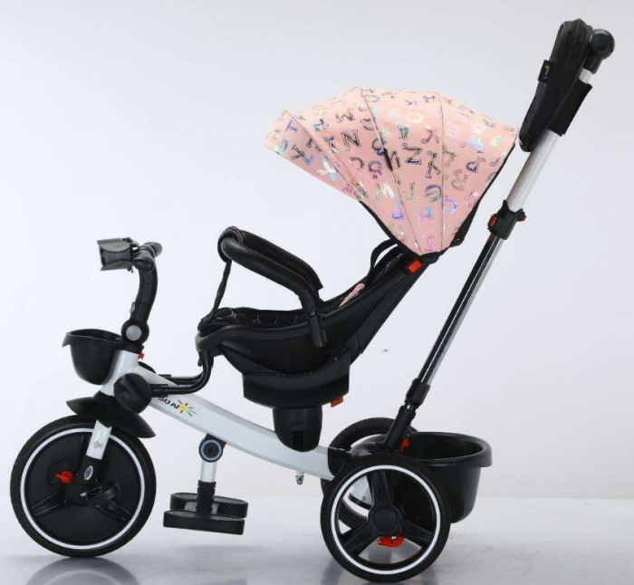 Tricicleta cu scaun reversibil Still, 6-36 luni, cu pozitie de somn in scaun tip scoica,  roata plina, cu lumini si muzica, SL01 [6]