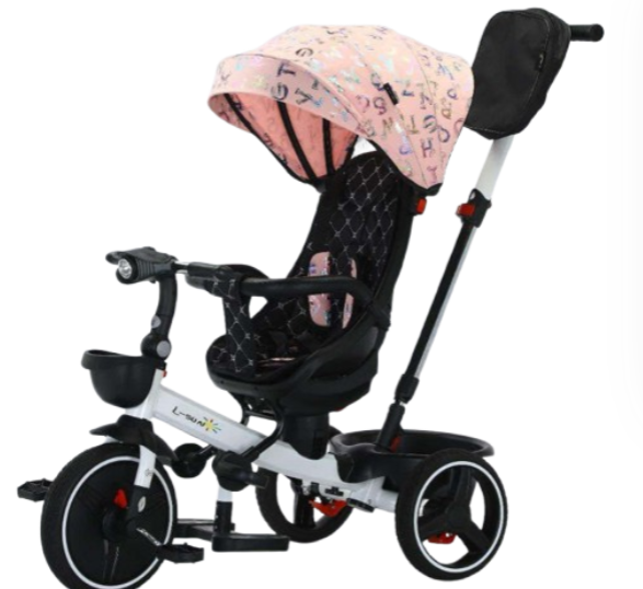 Tricicleta cu scaun reversibil Still, 6-36 luni, cu pozitie de somn in scaun tip scoica,  roata plina, cu lumini si muzica, SL01 [2]