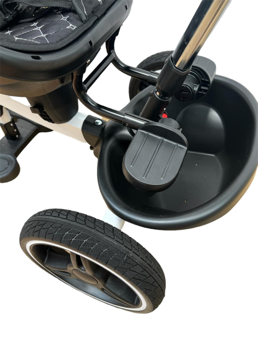 Tricicleta cu scaun reversibil Sun, 6-36 luni, cu pozitie de somn, Bubu-Still, sezut ergonomic tip scoica, roti cauciuc, roz pudra [6]