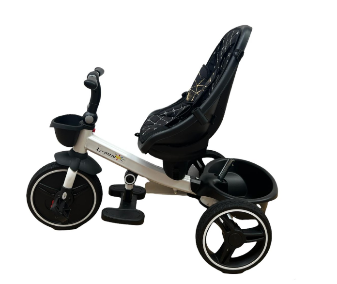 Tricicleta cu scaun reversibil Sun, 6-36 luni, cu pozitie de somn, Bubu-Still, sezut ergonomic tip scoica, roti cauciuc, maro auriu [10]