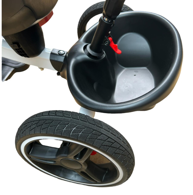 Tricicleta cu scaun reversibil Sun, 6-36 luni, cu pozitie de somn, Bubu-Still, sezut ergonomic tip scoica, roti cauciuc, maro auriu [11]