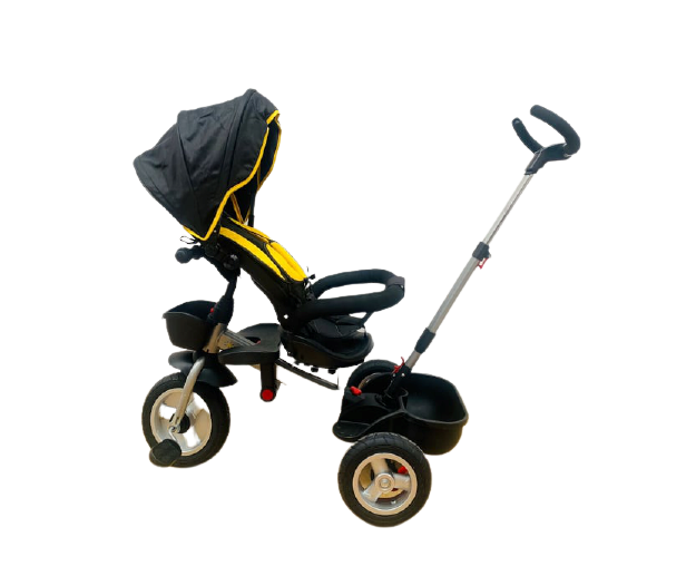 Tricicleta , maner reversibil,3 in 1,Bubu-Still®,reversibila, pozitie de somn,negru cu galben [3]