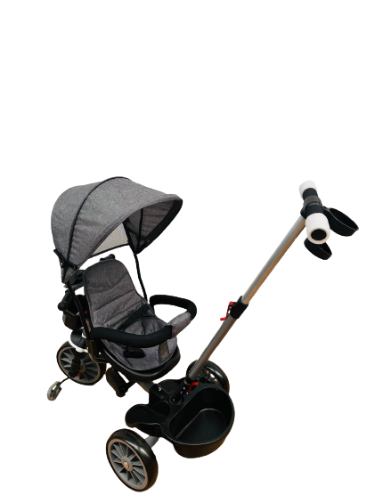 Tricicleta, pentru copii, Bubu-Still, scaun rotativ, gri [3]