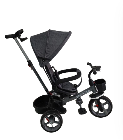 Tricicleta, pentru copii, Bubu-Still, scaun rotativ, Negru [3]