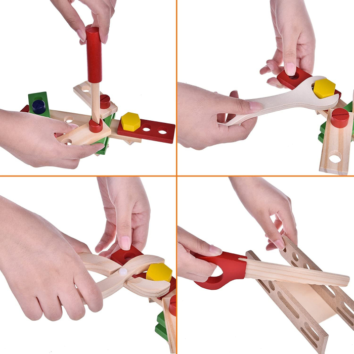 Trusa scule jucarie din lemn Geamantan portabil [2]