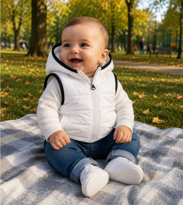 Vesta de fas pentru copii, Vitamins Baby, alba [3]