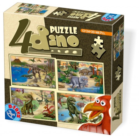 Puzzle si jocuri de construit - 4 PUZZLE MAXI - DINO