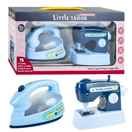 Jucarii role-play copii - Aparate Casnice, Cu Lumina Si Sunet - Fier De Calcat + Masina De Cusut