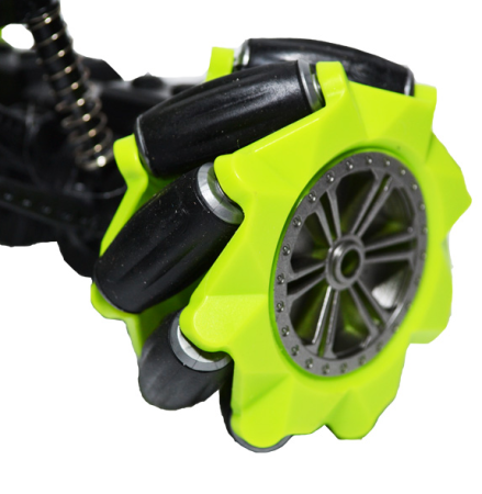 ATV cu RC, AC, pilot, drift, Roti actionate independent-toarele functii: "inainte", "inapoi", "rotire 360grade stanga/dreapta ", ”lateral stanga”, ”lateral dreapta”, ”pilot automat”, ”mod dans” [1]