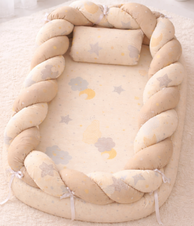 Baby Nest - Baby nest, cuib cu perinuta, 81x60 cm, Bej