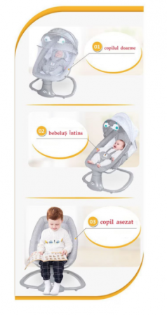 Balansoar electric 3 in 1, cu bluetooth, telecomanda, Mastela [6]