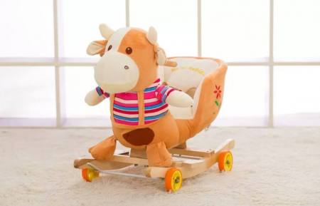 Balansoar, Cu spatar,2 in 1, Functie de mergator si balansoar, Vacuta [3]