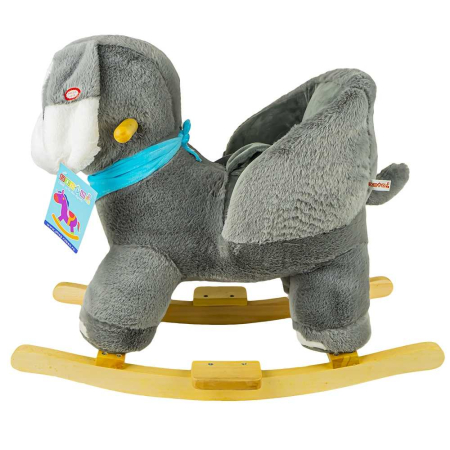 Balansoar pentru bebelusi, Catel, lemn + plus, gri, 68x30x56 cm [1]