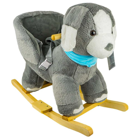 Balansoar pentru bebelusi, Catel, lemn + plus, gri, 68x30x56 cm [3]